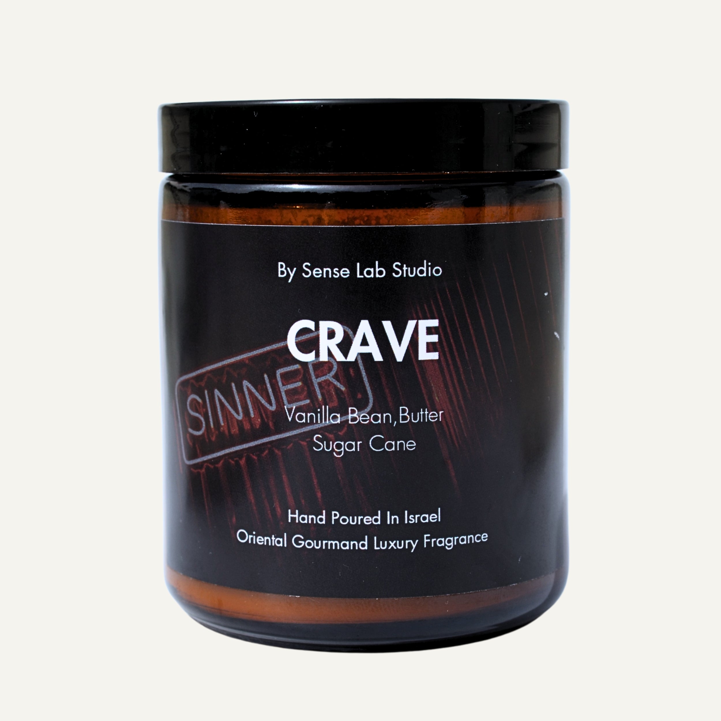 CRAVE - נר ריחני איכותי בניחוח וניל וחמאה | 100% שעוות סויה