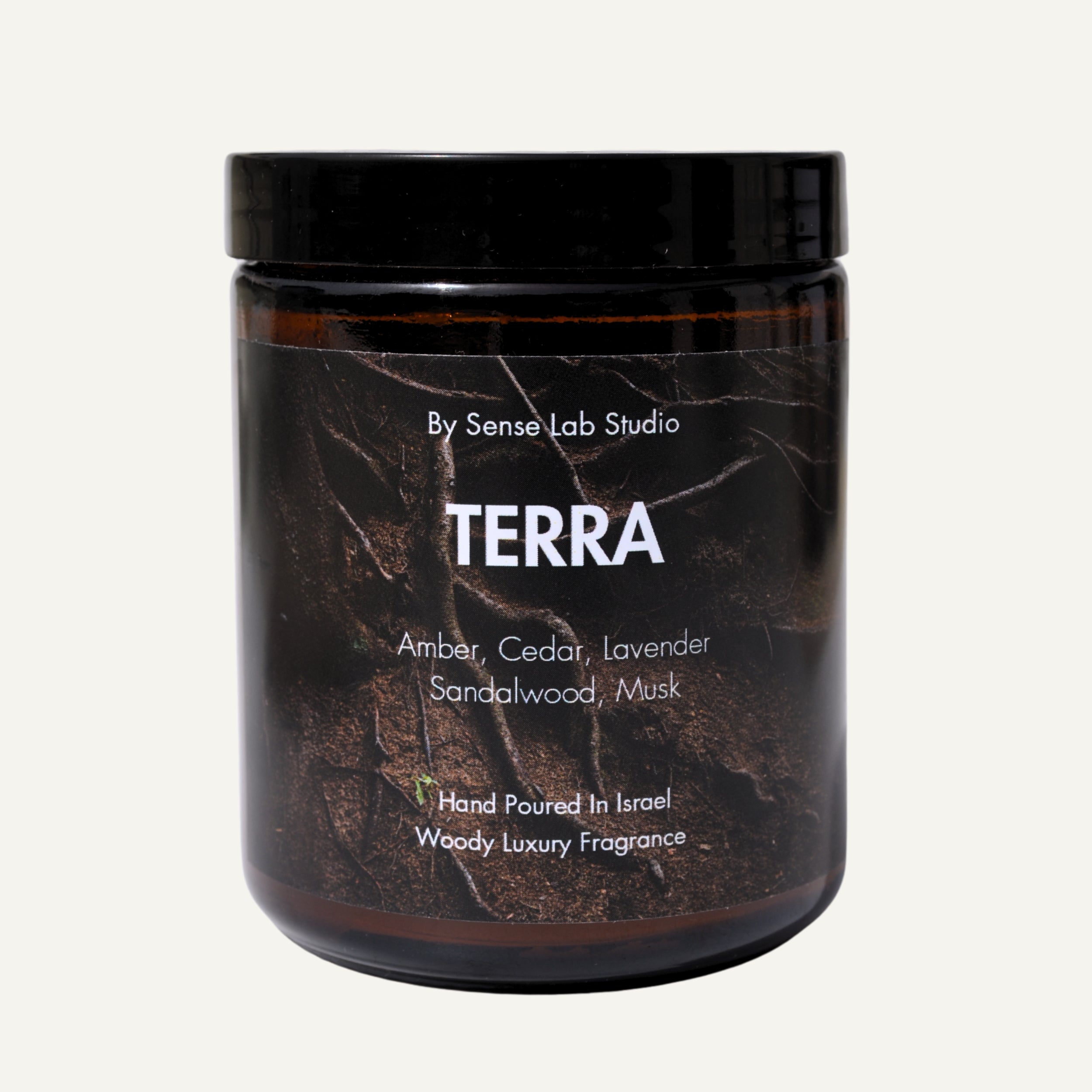 TERRA - נר ריחני איכותי בניחוח אדמתי עמוק | 100% שעוות סויה