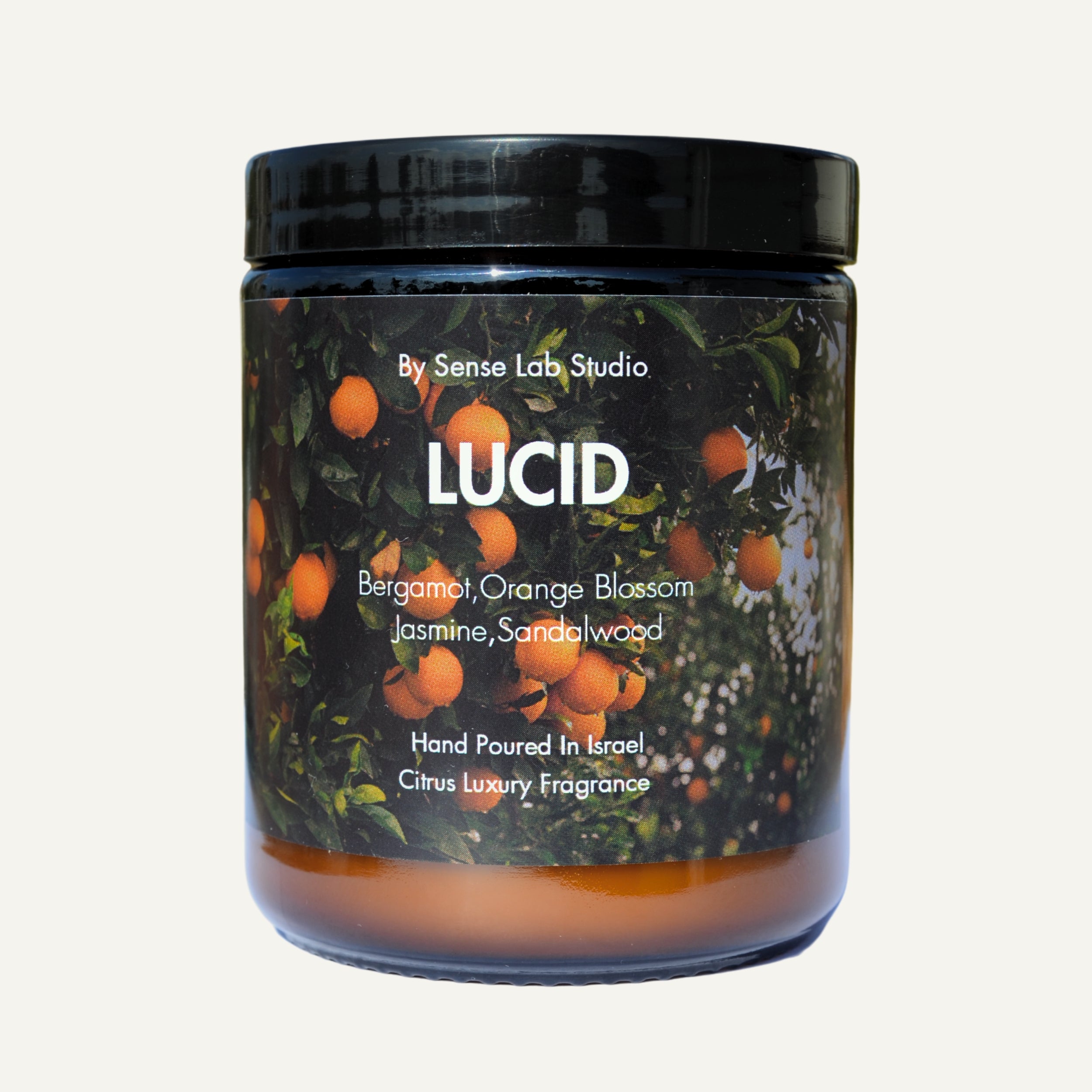 LUCID- נר ריחני איכותי בניחוח פריחת התפוז | 100% שעוות סויה