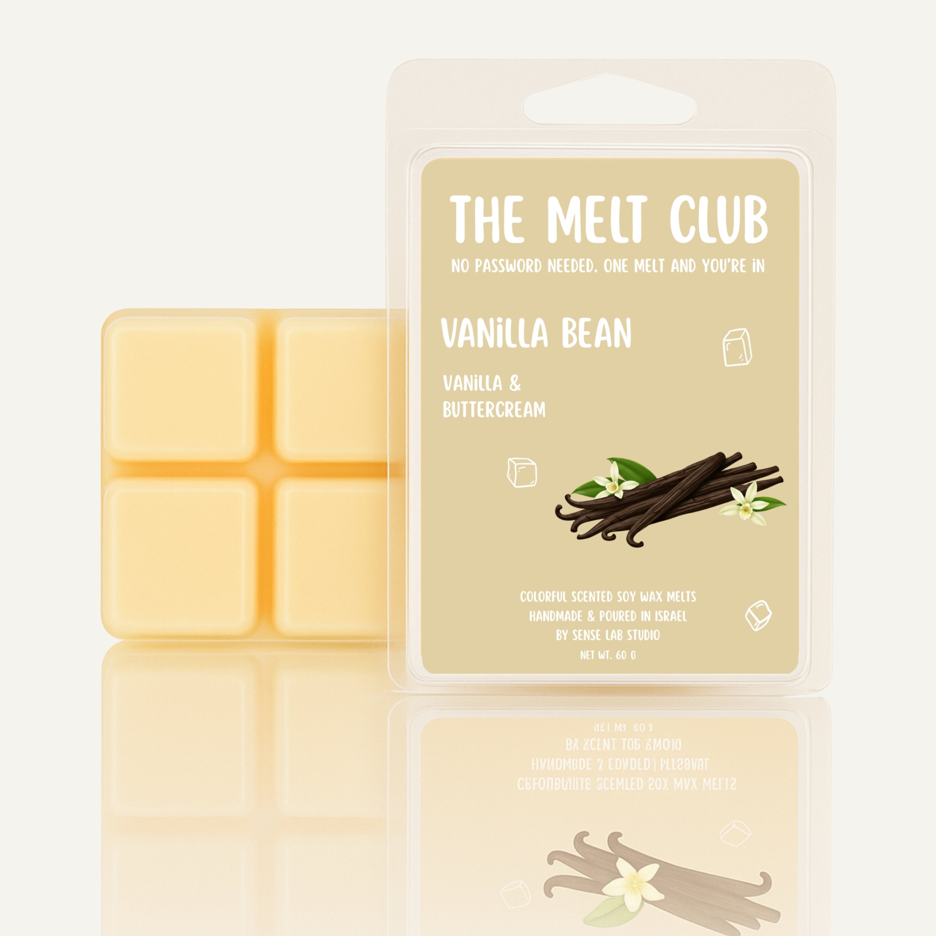 Vanilla Bean- קוביות שעווה ריחניות וצבעוניות למבער בניחוח וניל חמאתי