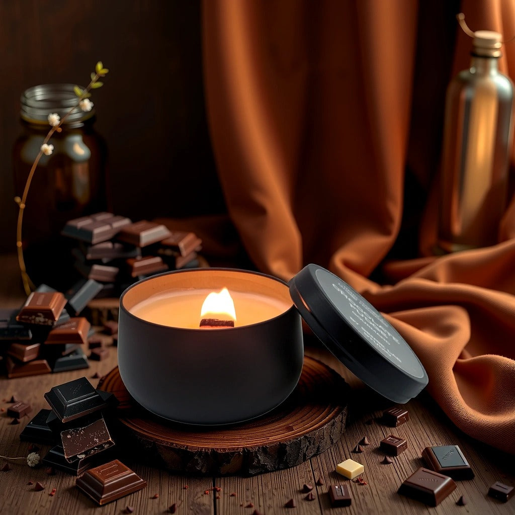 נר ריחני יוקרתי בניחוח שוקולד עשיר