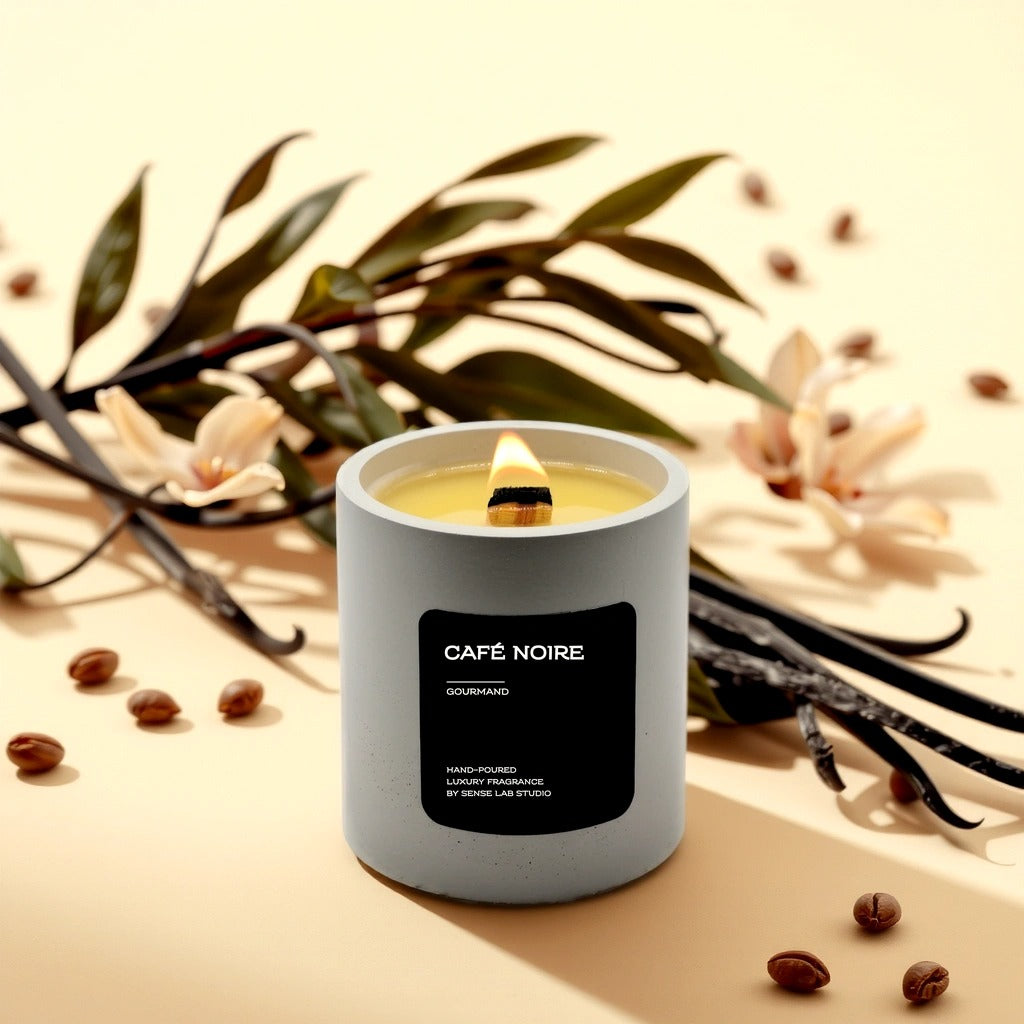 Café-Noire - נר ריחני בכלי בטון scnted candle sense lab studio