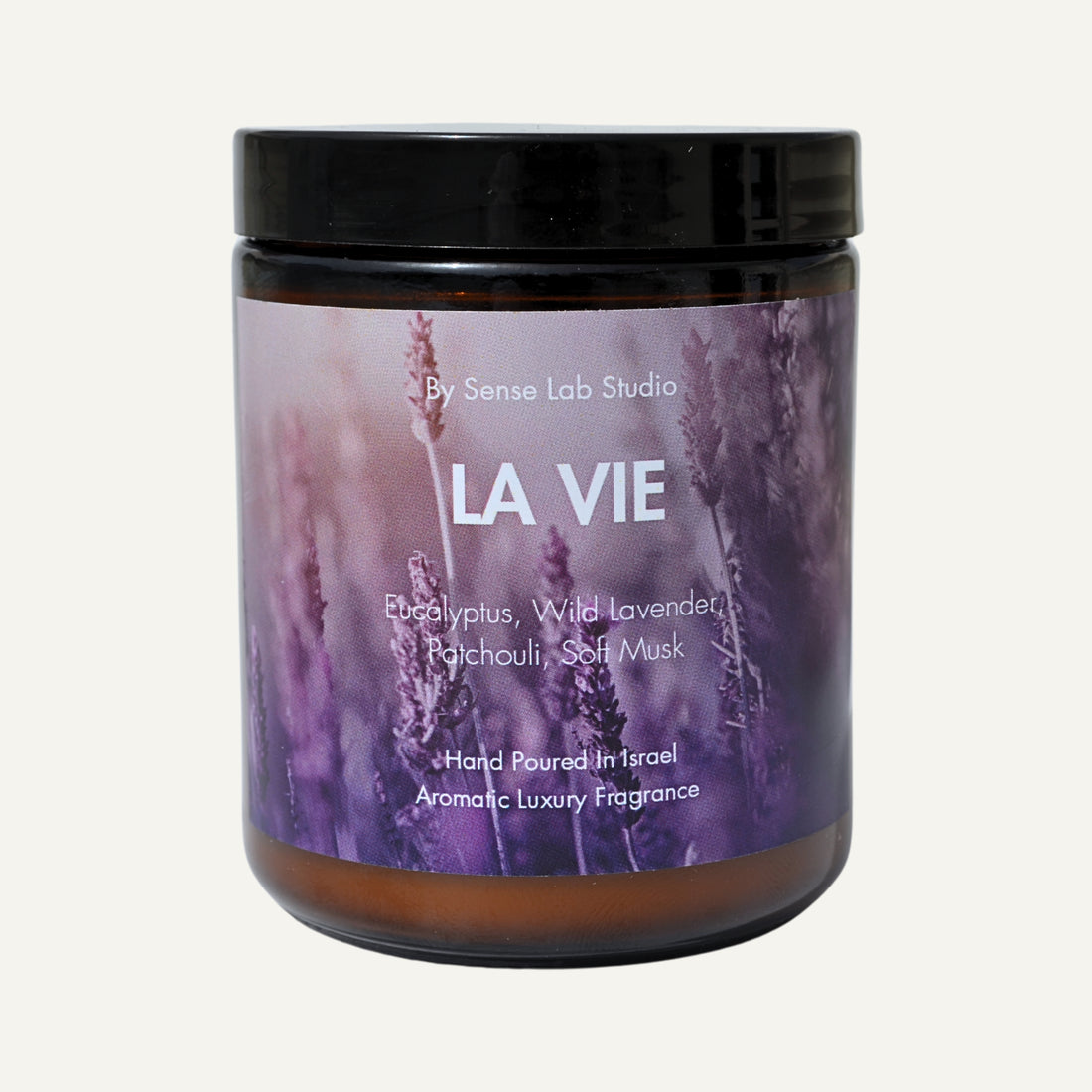 LA VIE - נר ריחני איכותי בניחוח לוונדר | 100% שעוות סויה
