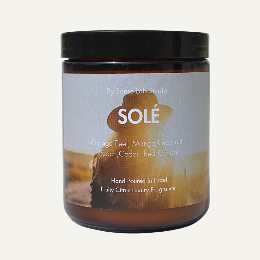 SOLÉ - נר ריחני איכותי בניחוח הדרי קייצי | 100% שעוות סויה