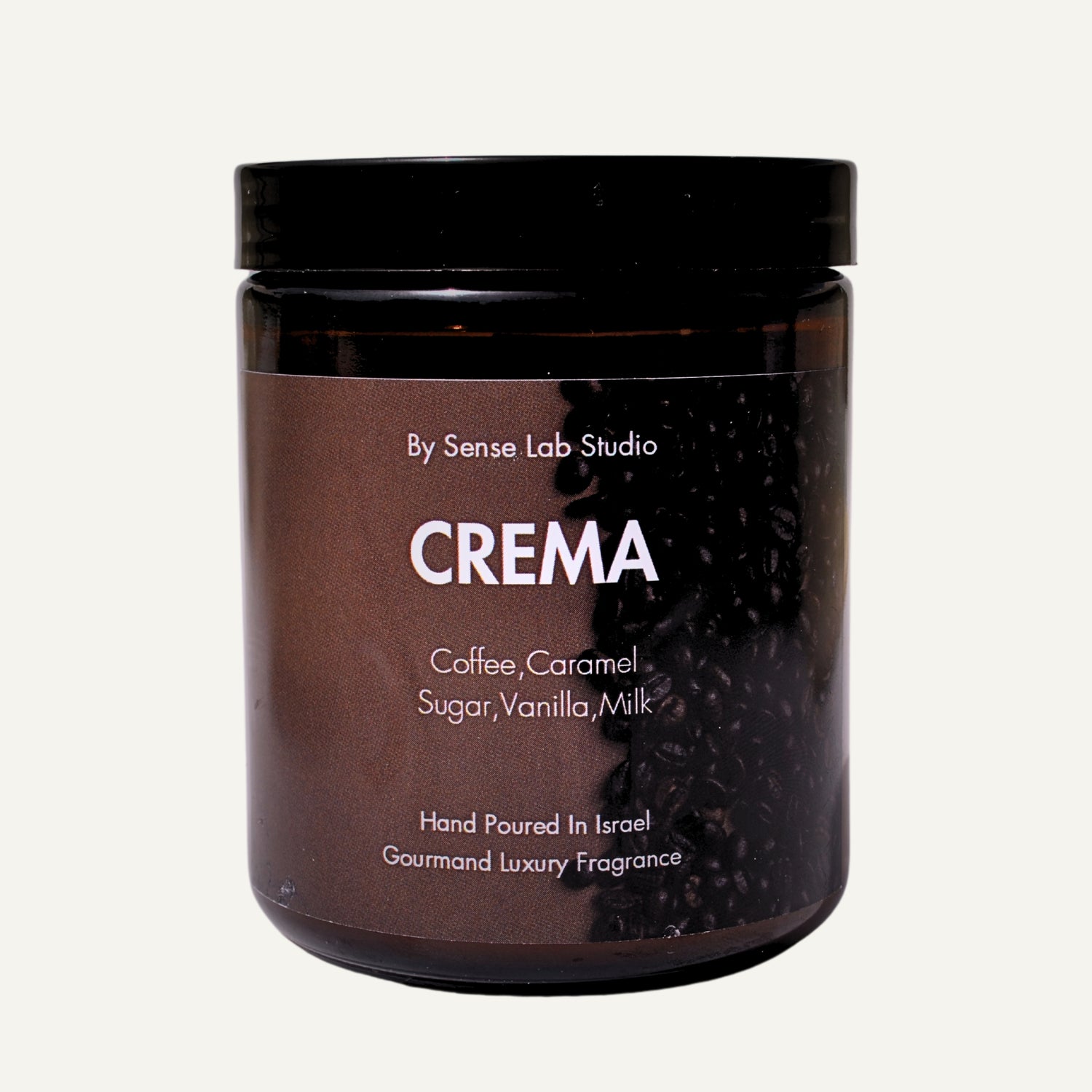 CREMA - נר ריחני איכותי בניחוח קפה וניל | 100% שעוות סויה