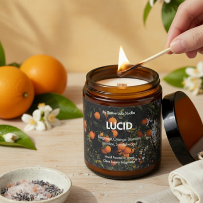 LUCID- נר ריחני איכותי בניחוח פריחת התפוז | 100% שעוות סויה