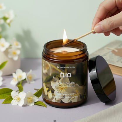ÉLIO- נר ריחני איכותי בניחוח תה לבן וג&