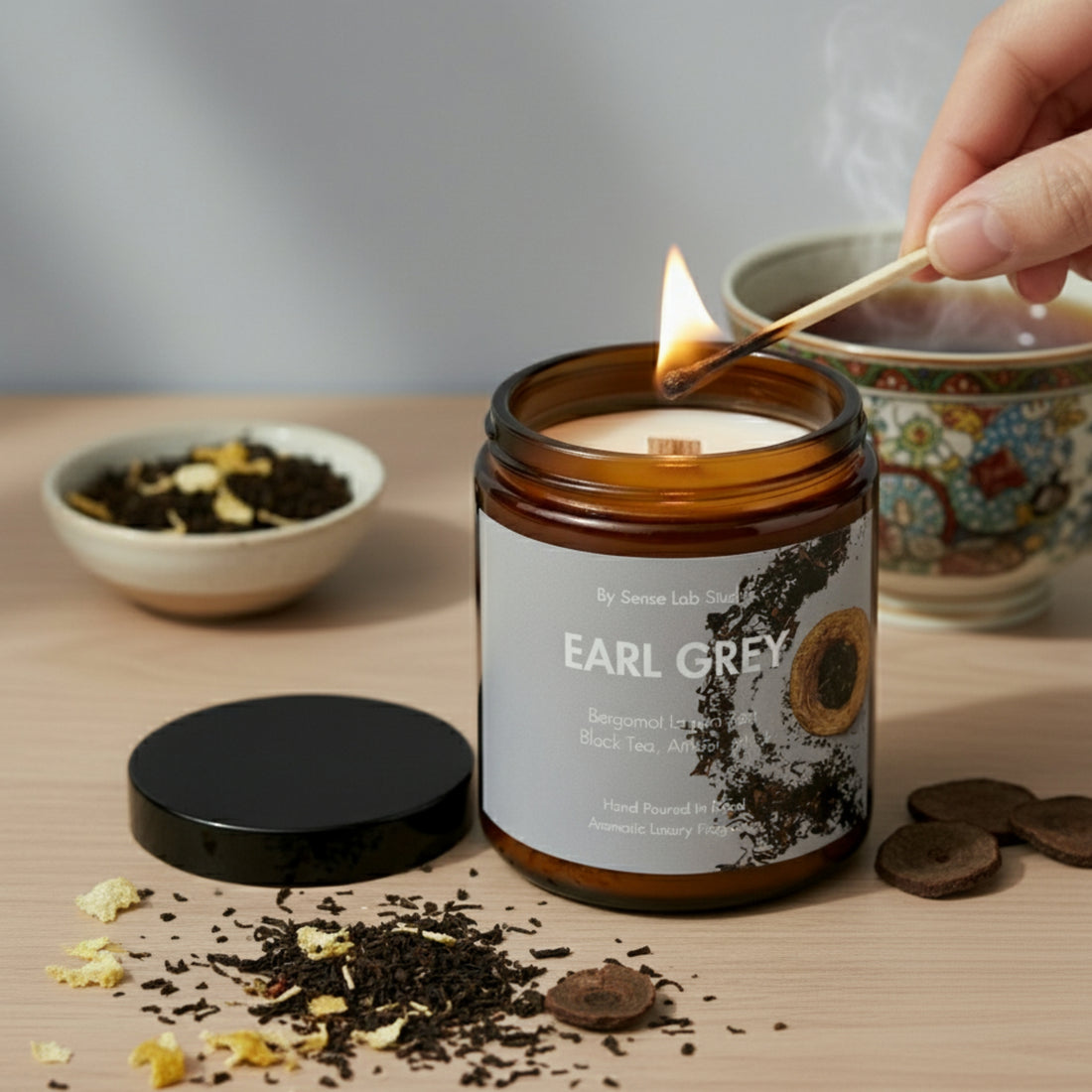 EARL GREY - נר ריחני איכותי בניחוח ארל גריי | 100% שעוות סויה
