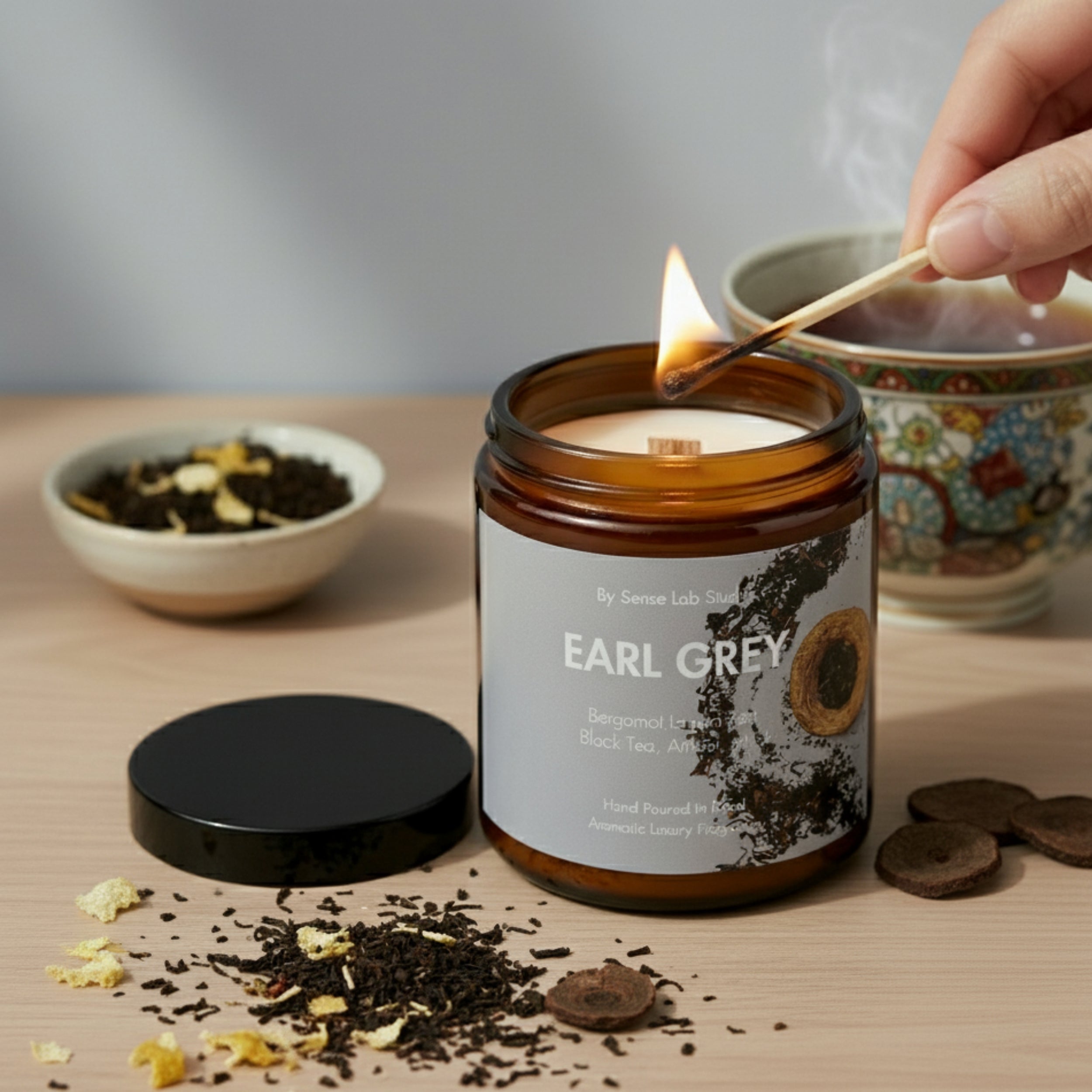 EARL GREY - נר ריחני איכותי בניחוח ארל גריי | 100% שעוות סויה
