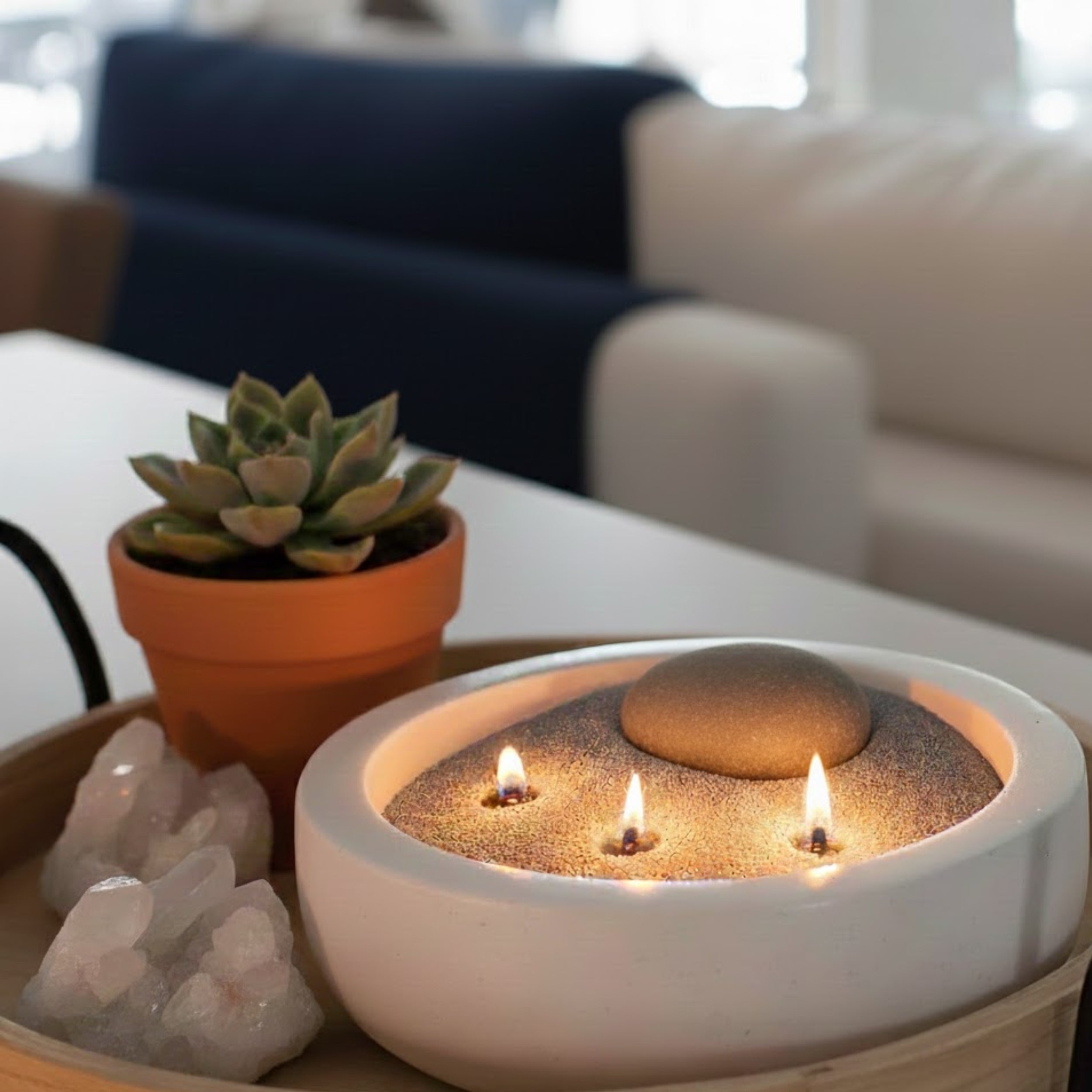 Moonstone - פניני שעווה בגוון אפור