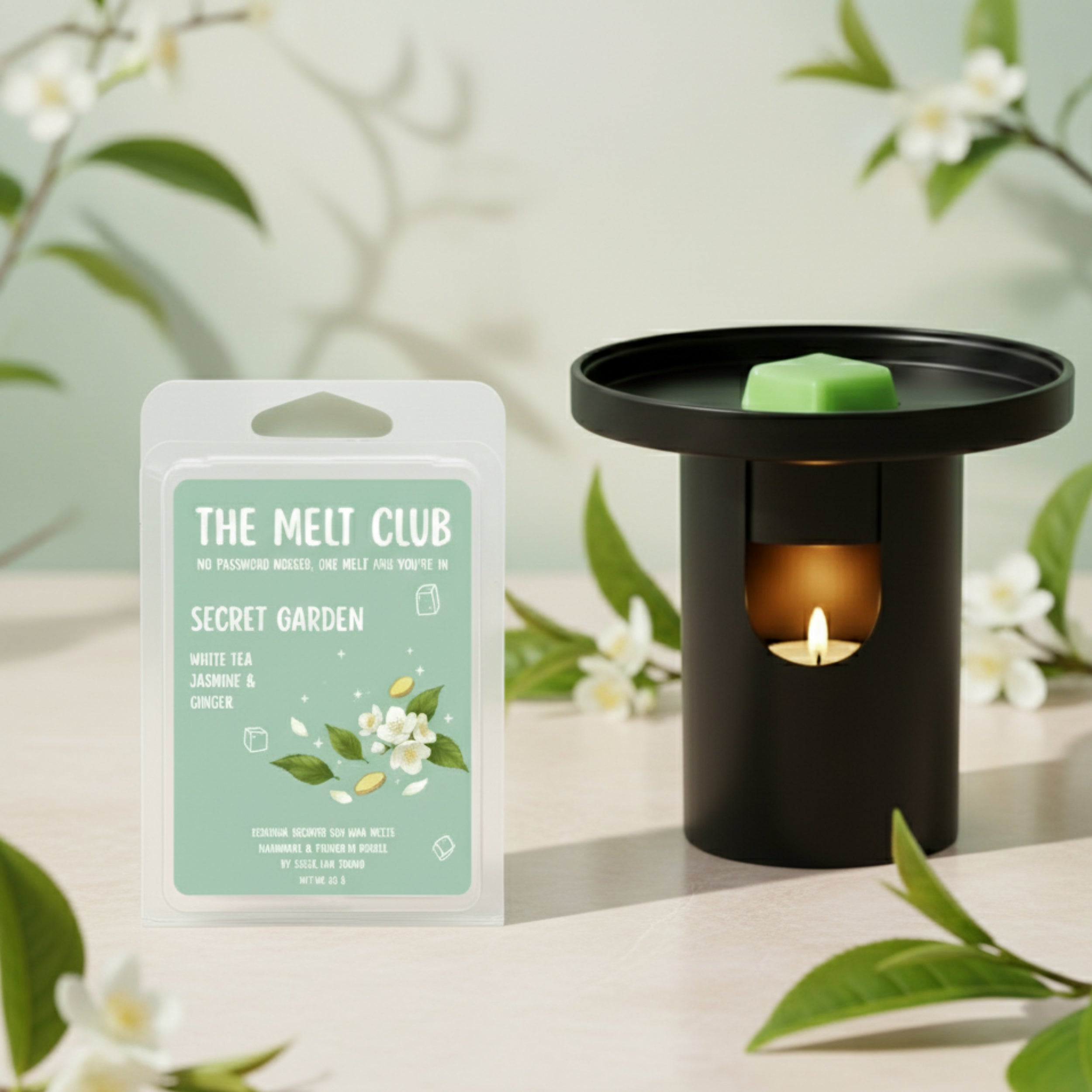 Secret Garden - קוביות שעווה ריחניות וצבעוניות למבער בניחוח תה לבן וג&