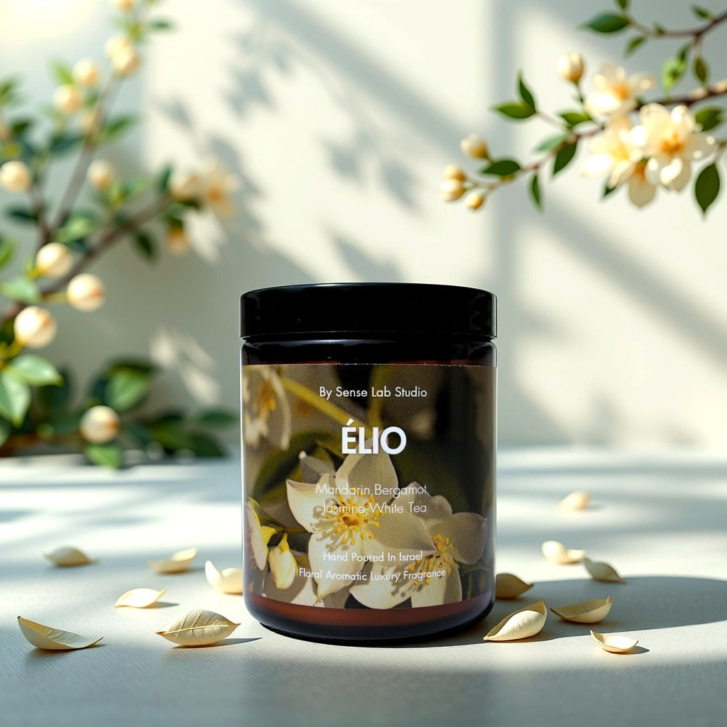 ÉLIO- נר ריחני איכותי בניחוח תה לבן וג&