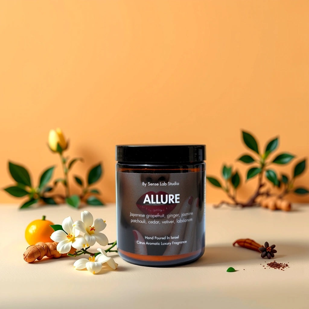 Allure - נר ריחני איכותי בניחוח ארומטי חושני | 100% שעוות סויה