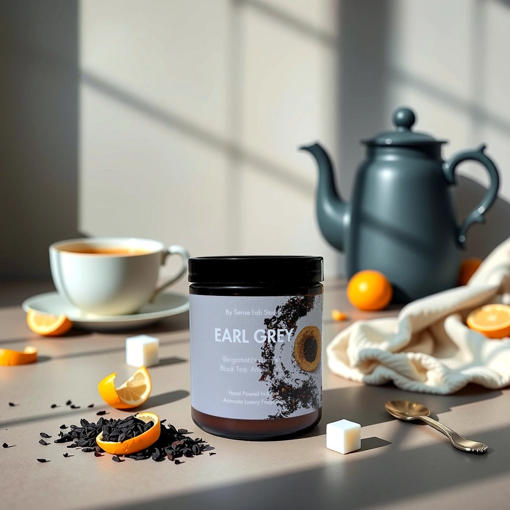 EARL GREY - נר ריחני איכותי בניחוח ארל גריי | 100% שעוות סויה
