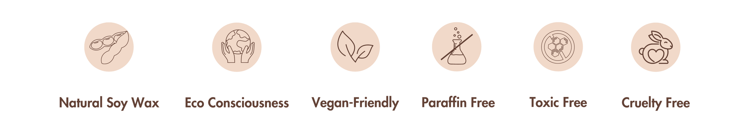 our values - natural soy wax - eco cinsciousness - vegan friendly - parafin free - toxic free - cruelty free