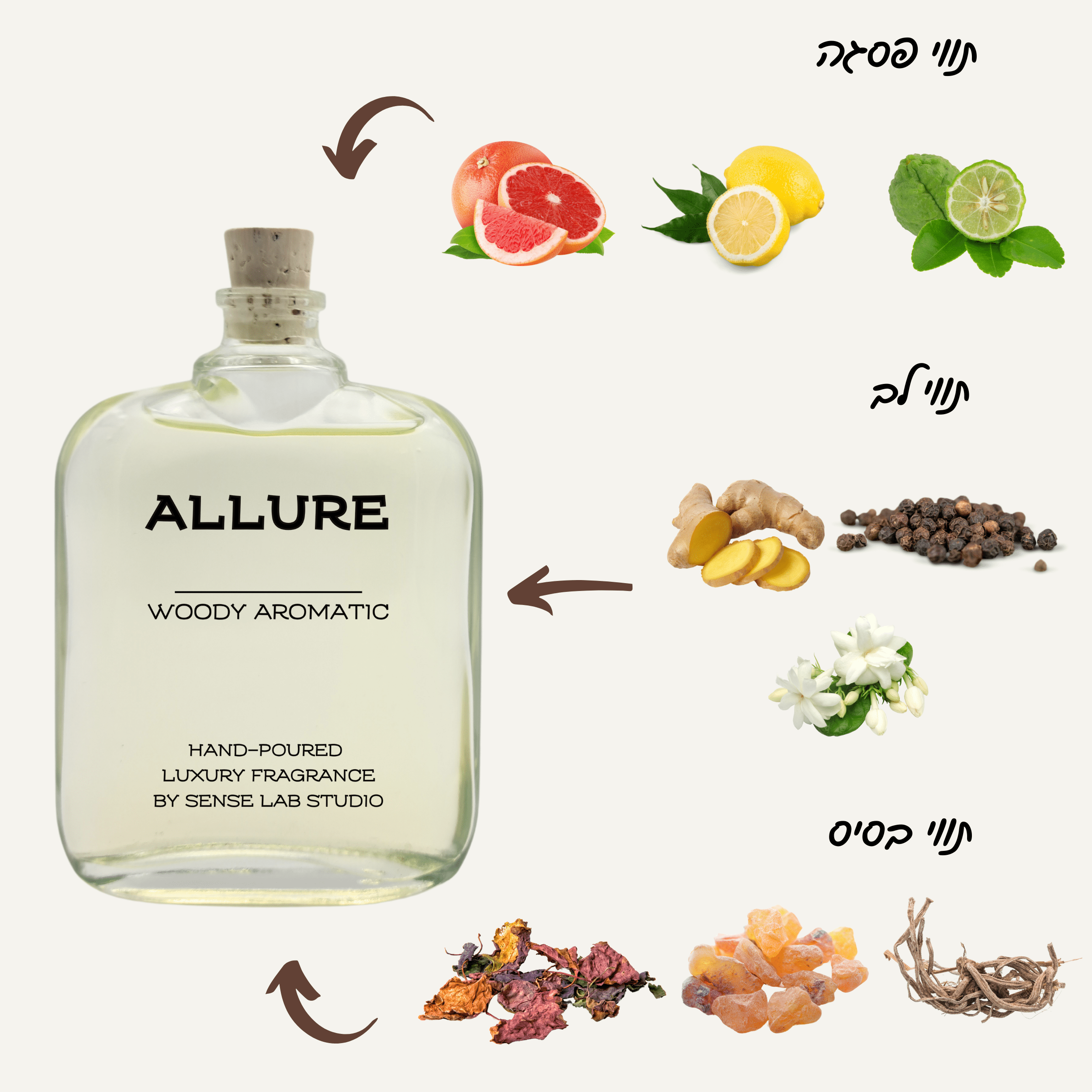 Allure - מפיץ ריח (דיפיוזר) Reed Diffusers sense lab studio