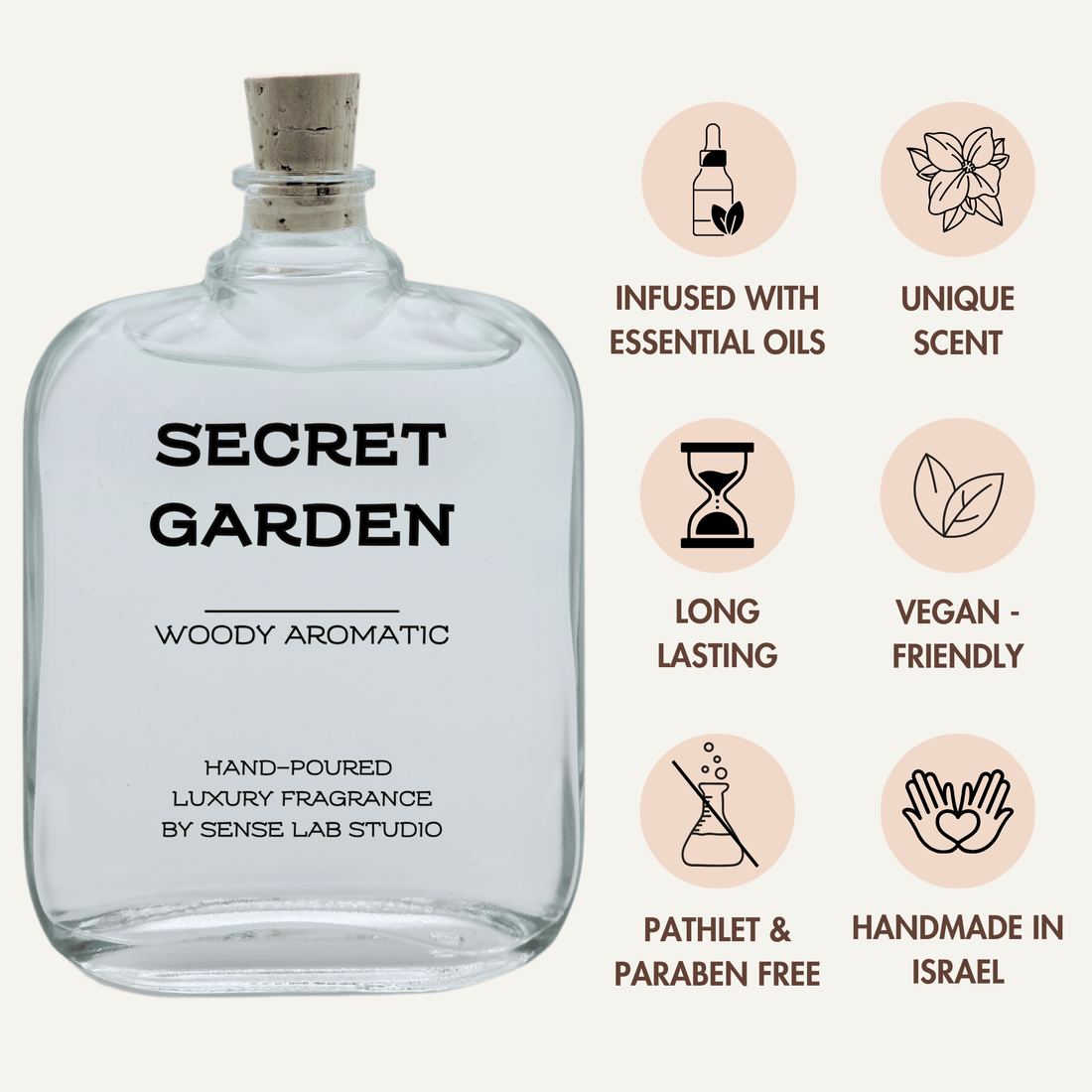 Secret Garden - מפיץ ריח (דיפיוזר) Reed Diffusers sense lab studio