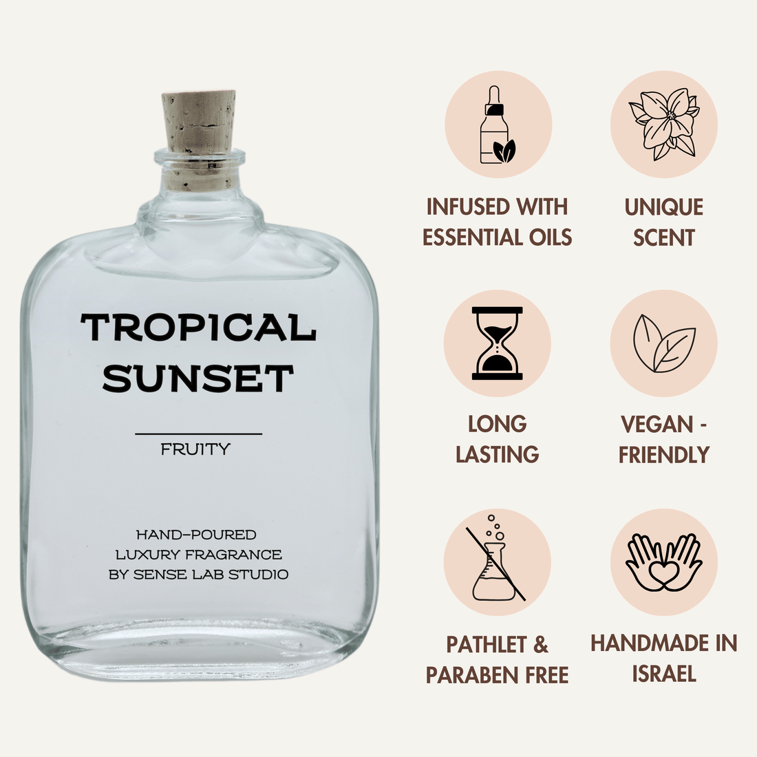 Tropical Sunset - מפיץ ריח (דיפיוזר) Reed Diffusers sense lab studio