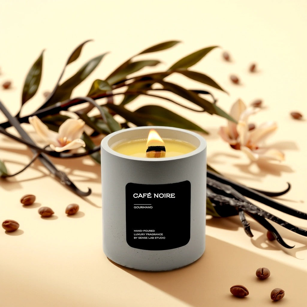 Café-Noire  - נר ריחני בכלי בטון scnted candle sense lab studio