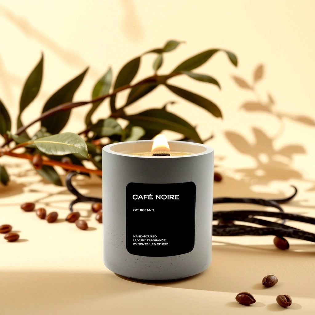 Café-Noire  - נר ריחני בכלי בטון scnted candle sense lab studio