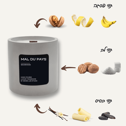 Mal Du Pays - נר ריחני בכלי בטון scnted candle sense lab studio