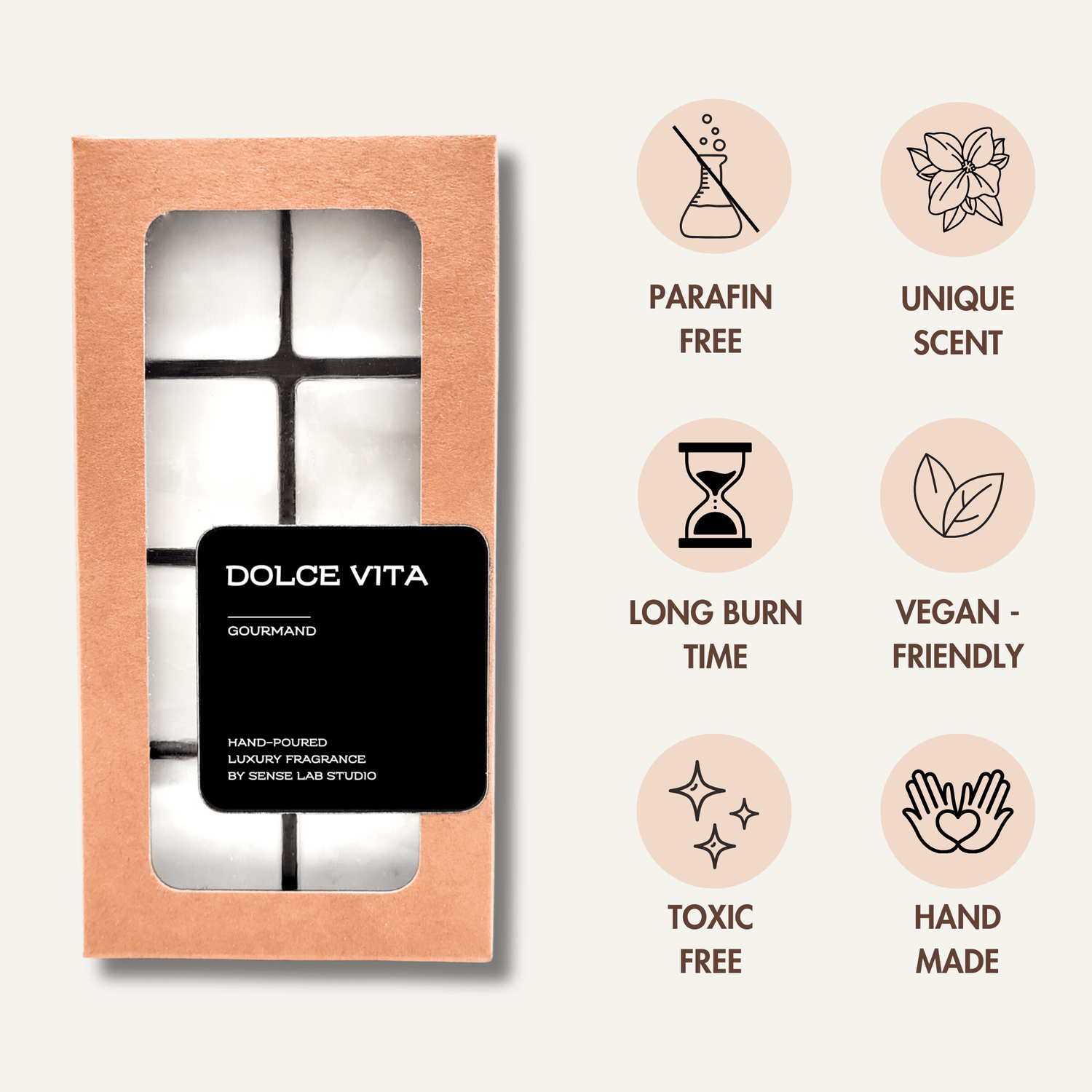 Dolce Vita - קוביות שעווה מפיצות ריח wax melts sense lab studio