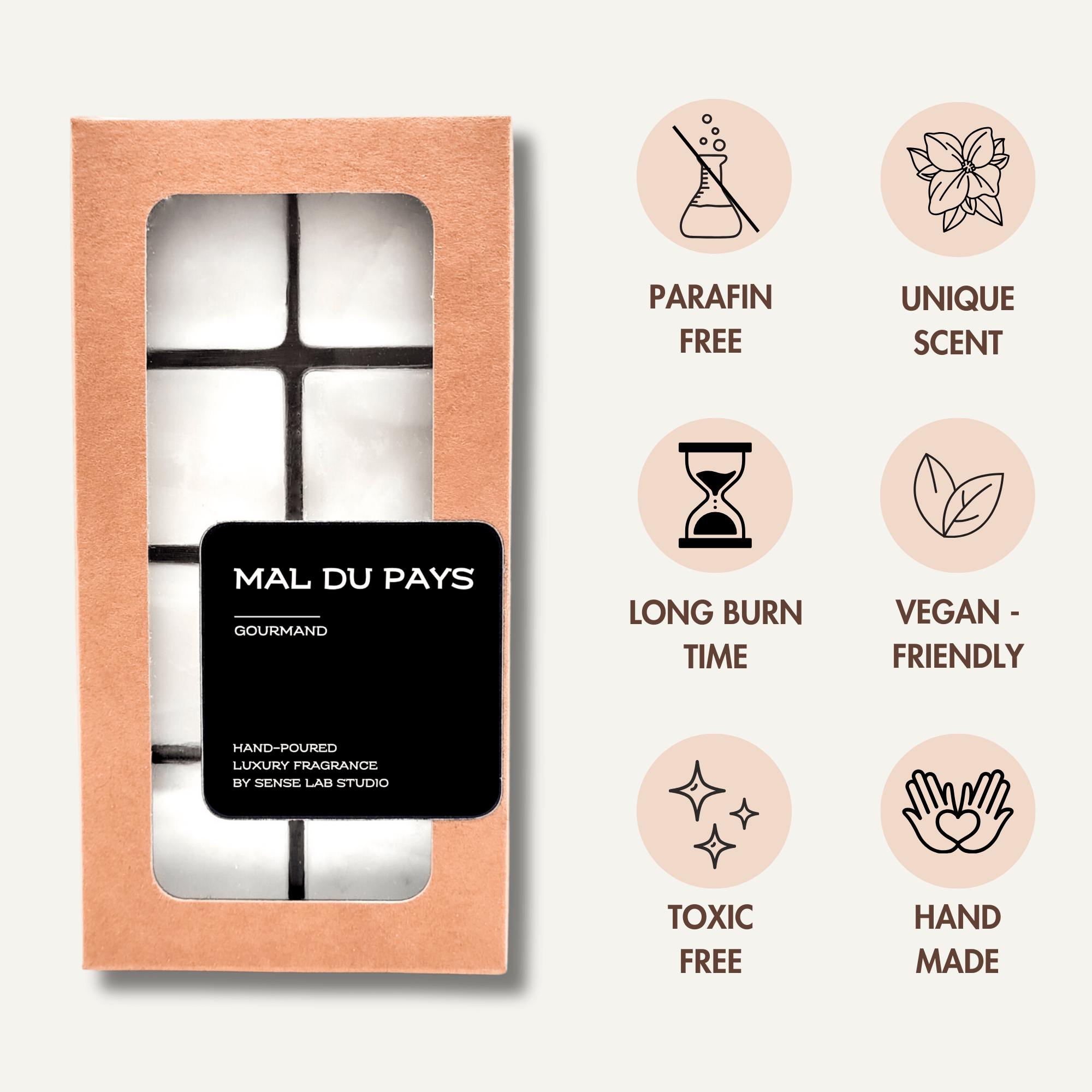 Mal Du Pays - קוביות שעווה מפיצות ריח wax melts sense lab studio